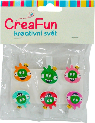 Bunte Vogel-Klammern, 6 Stk.