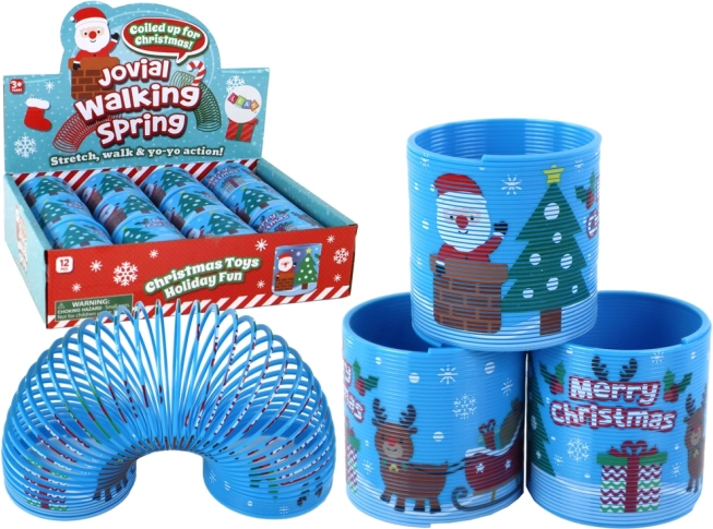 Kultige blaue Feder mit Weihnachtsmotiv 6 cm