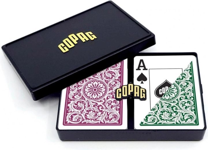 PVC-Spielkarten – 2 Decks, grün und bordeaux, wasserfest