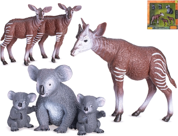 Safari-Tierset mit Jungtieren – Kunststofffiguren