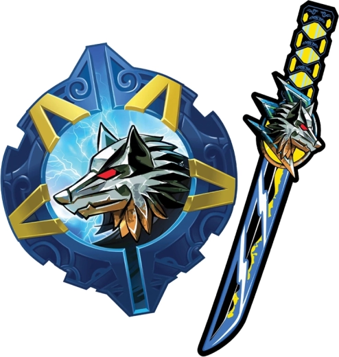 Schaumschwert und -schild Samurai – Wolfmotiv