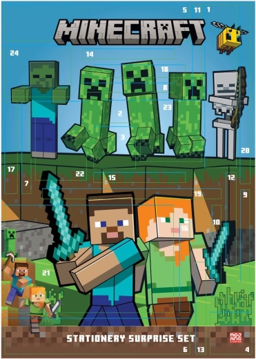 Minecraft-Adventskalender mit Schreibwaren