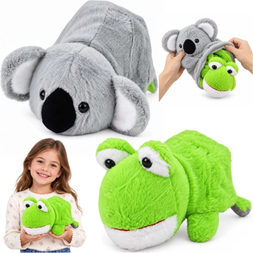 Wendbares Kuscheltier Koala und Frosch 2 in 1, 25 cm