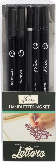 Set aus Markern in verschiedenen Strichstärken für Zeichnen und Kalligrafie, 5 Stück