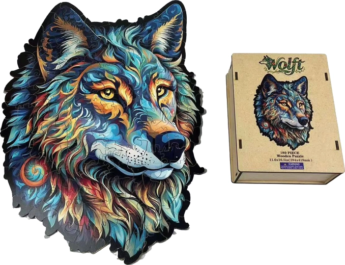Holzpuzzle Wolf
