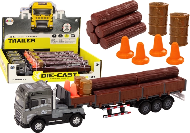 LKW mit Holzstämmen und Anhänger 1:24, Sound und Licht