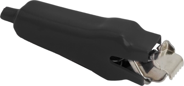 Extra große Krokodilklemme mit schwarzer PVC-Isolierung, 70 mm