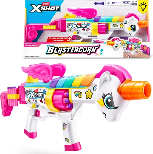 X-SHOT Blastercorn Series 1 Rizz – Kinder-Schaumstoffblaster (24 Darts)