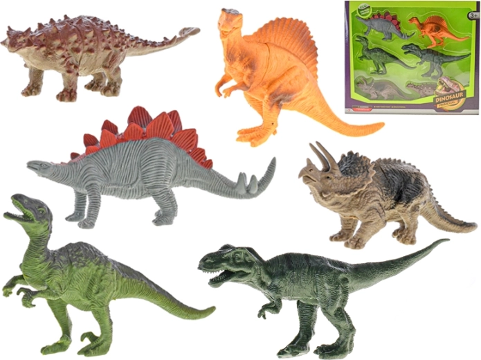Dinosaurier 14–17 cm, Set mit 6 Stück
