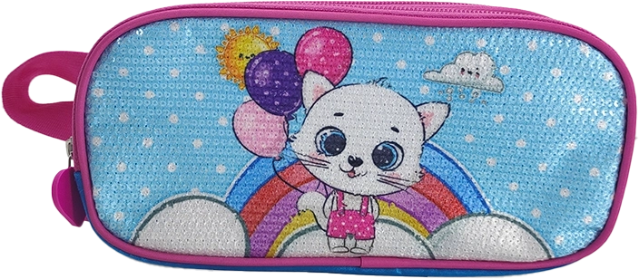 Federmäppchen Kätzchen mit Luftballons 23 cm