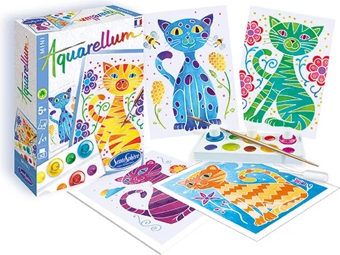 Sentosphere Aquarely mini kreative Aquarell-Set Katzen