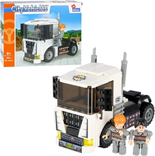AlleBlox City Bauset – Lkw mit Figuren, 211 Teile