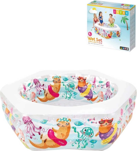 Intex aufblasbarer Pool mit Ottern 191 × 178 × 61 cm