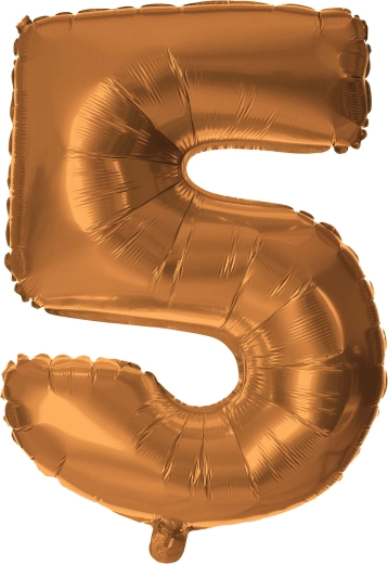 Folienballon Zahl 5, 30 cm, bronzefarben TORO