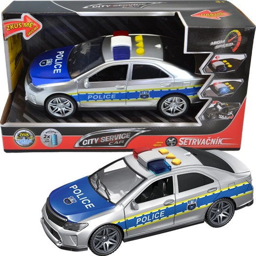 Polizeiauto City Service 1:14 mit Geräuschen und Rückziehmotor