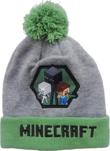 Grün-graue Minecraft-Mütze – Größe: 52