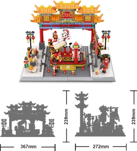 Bausatz Gebäude China Town, 1245 Teile