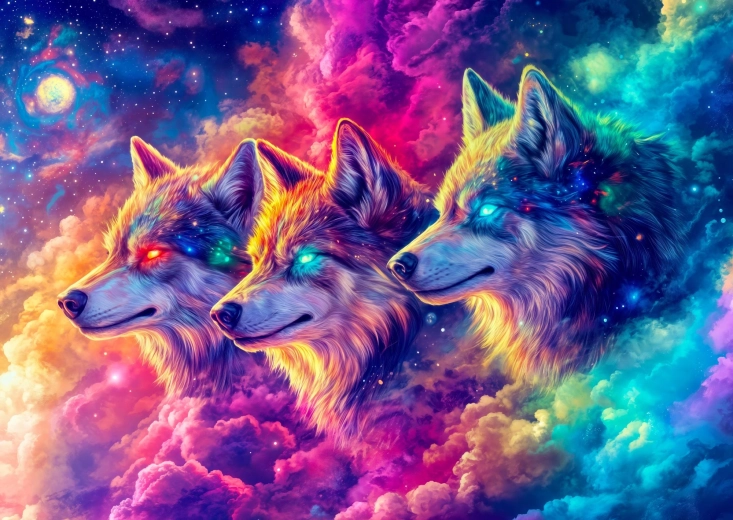 ENJOY Puzzle Kosmische Wölfe 1000 Teile