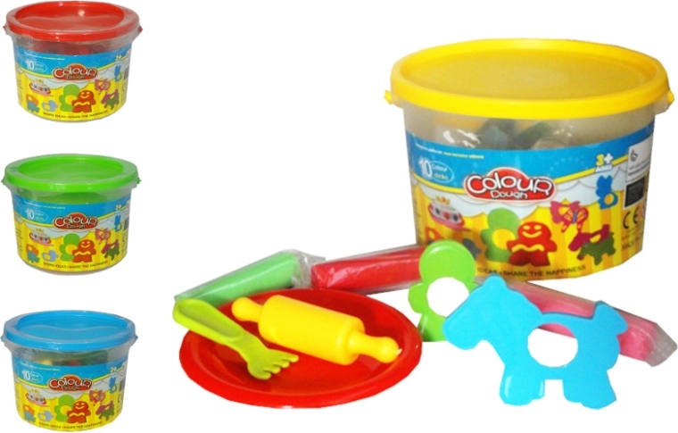 Kinderknete-Set im Eimer – 10 Farben mit Zubehör