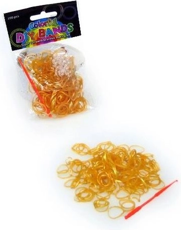 Goldene Gummibänder zum Flechten von Armbändern (250 Stk.) mit Verschlüssen und Häkelnadel