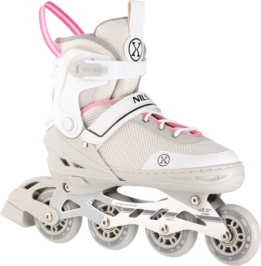 2-in-1-Schlittschuhe NILS Extreme NH18188A grau-rosa – S (29–33)