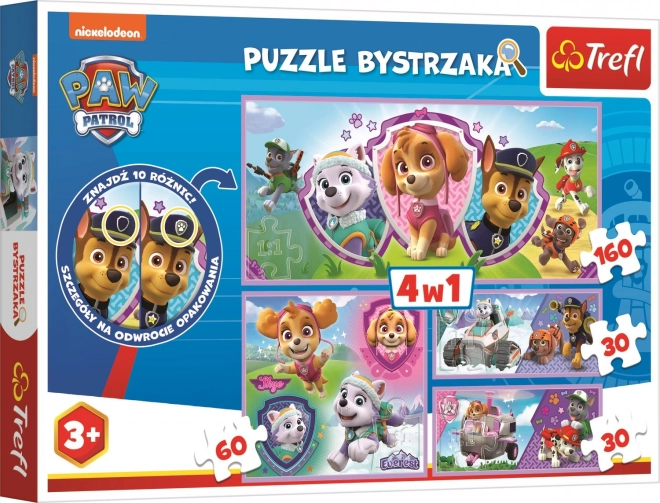 Puzzle mit Unterschiede suchen Paw Patrol von Trefl 4v1