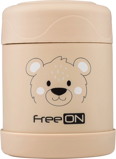 FreeON Edelstahl-Thermobehälter für Lebensmittel 350 ml beige