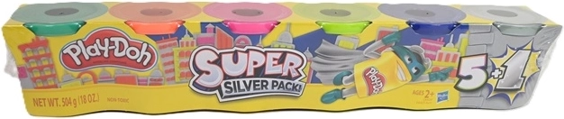 Knetmasse Play-Doh Metallic-Farben Gold/Silber 6 Stk.