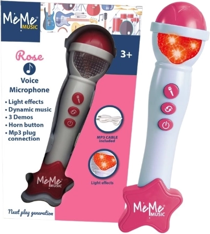 Meme Kinder-Mikrofon mit Licht- und Soundeffekten, rosa