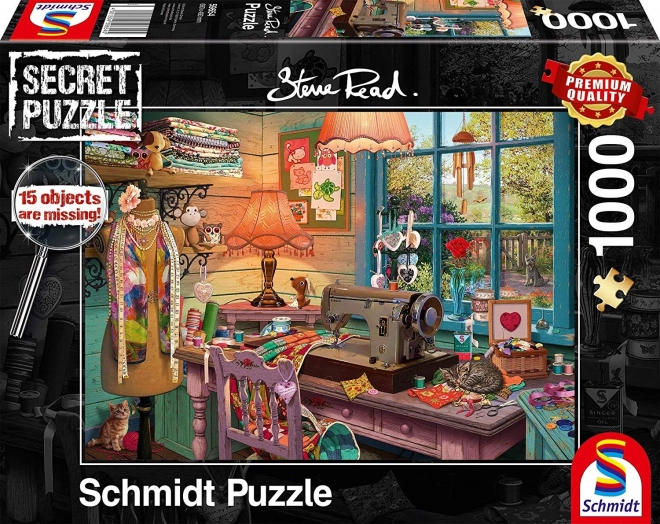 Puzzle Schmidt Secret – Nähwerkstatt, 1000 Teile