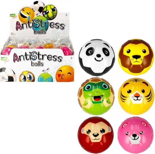 Anti-Stress-Ball mit Tiermotiven 6 cm, weicher Schaum