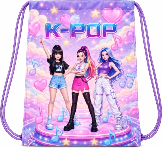Beutel für Hausschuhe K-Pop Demon Hunters, lila