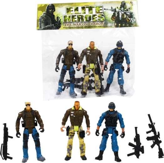 Action-Spielfiguren Soldaten – Set mit 3 Stück