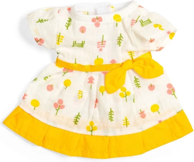 Bigjigs Toys gemustertes Kleid mit gelbem Saum für Puppe 28 cm