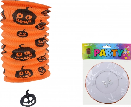 Lampion Zylinder Kürbis 15 cm