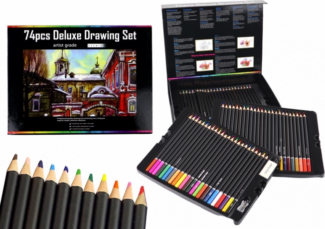 Zeichen-Set in Magnetbox, 74 Teile