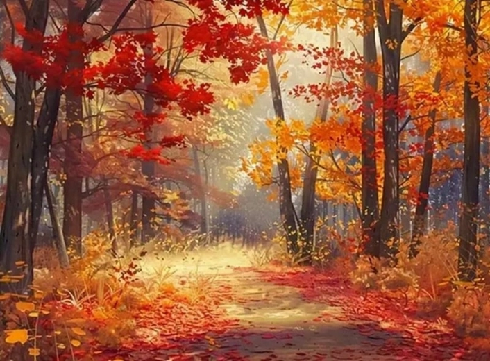 Norimpex Malen nach Zahlen Bunter Herbst im Wald 40 × 50 cm