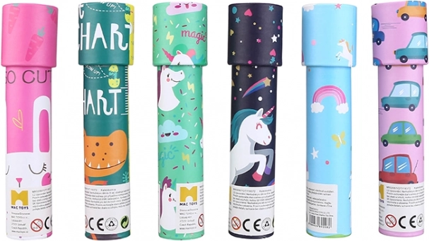 Kaleidoskop für Kinder mit bunten Mustern