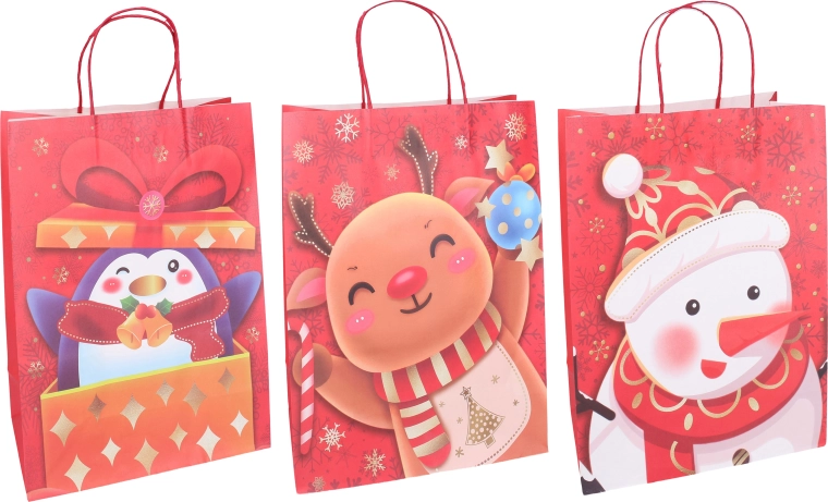 Weihnachtliche Geschenktüte L 30 × 42 × 12 cm - 1 Stück