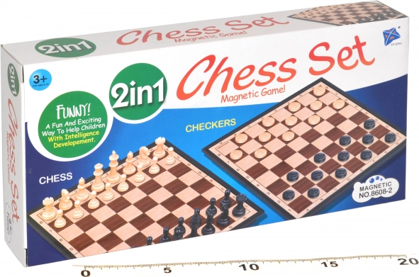 Schach und Dame 2in1 Magnetisch