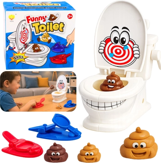 Funny Toilet – Geschicklichkeitsspiel mit Abschuss-Katapulten