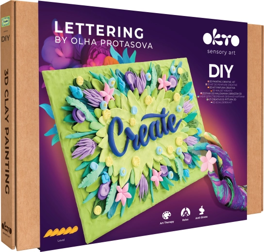 OKTO Lettering Kreativset zum Gestalten mit Modelliermasse Create 30 × 40 cm