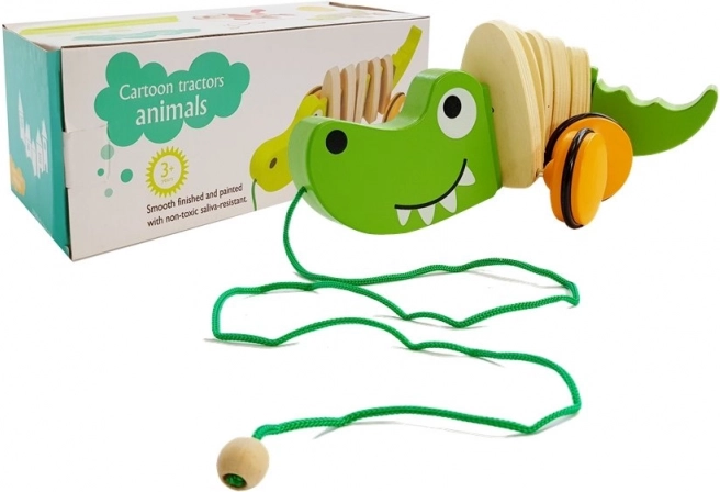 Nachzieh-Krokodil aus Holz 18 cm