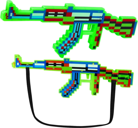 Pixelgrüne Spielzeug-Gewehr mit Licht- und Soundeffekten 45 cm