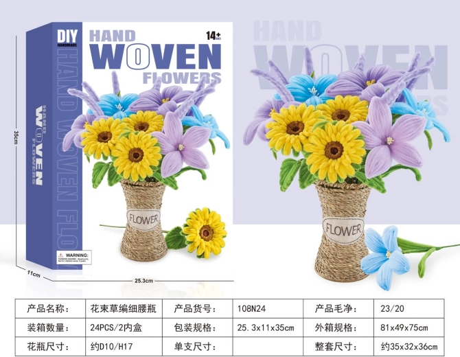 Kreativset zur Herstellung eines weichen Blumenstraußes – Sonnenblumen und Lilien