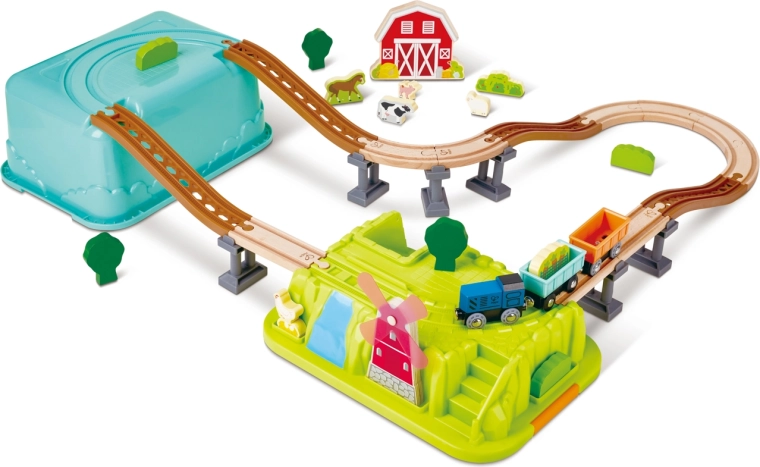 Eisenbahn-Bauernhof im Aufbewahrungsbox, 40 Teile