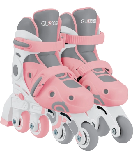 Lernskates 2-in-1 Kinder verstellbare Inline-Skates pastellrosa 26–29