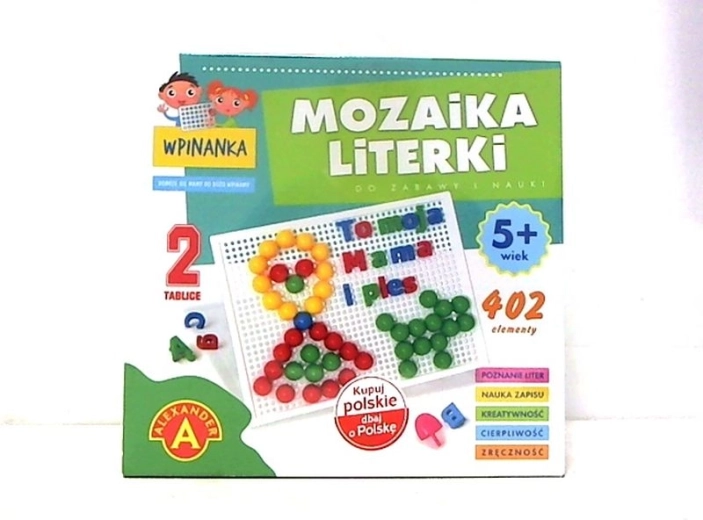 Mosaik-Steckspiel mit Buchstaben
