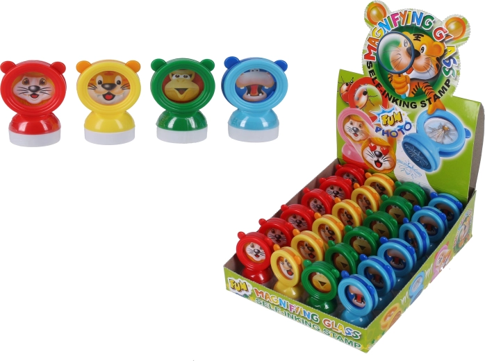 Kinderstempel mit Tiermotiv und Lupe 2-in-1 - 1 Stück