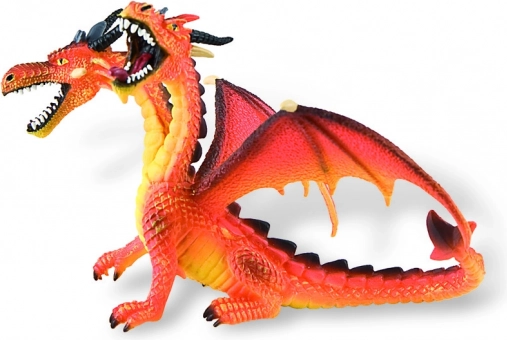 Bullyland zweiköpfiger orangefarbener Drache – handbemalte Figur